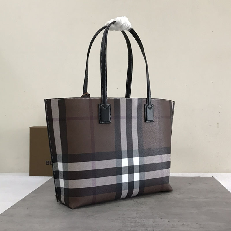 レディース バーバリー トートバッグ Burberry バーバリー ミディアム チェックトート 81122311 ダークバーチブラウン - 画像 (6)