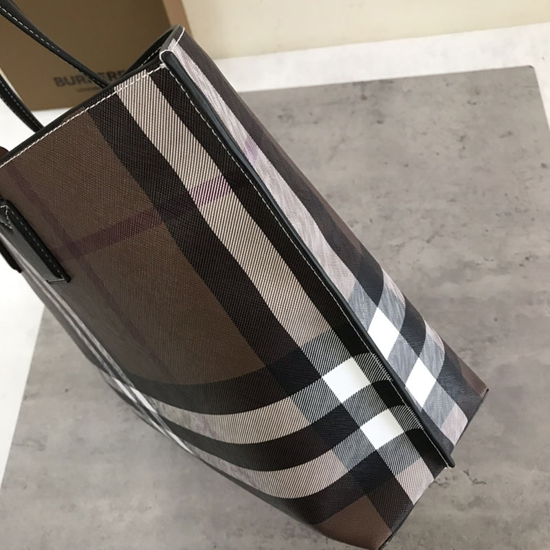 レディース バーバリー トートバッグ Burberry バーバリー ミディアム チェックトート 81122311 ダークバーチブラウン - 画像 (5)