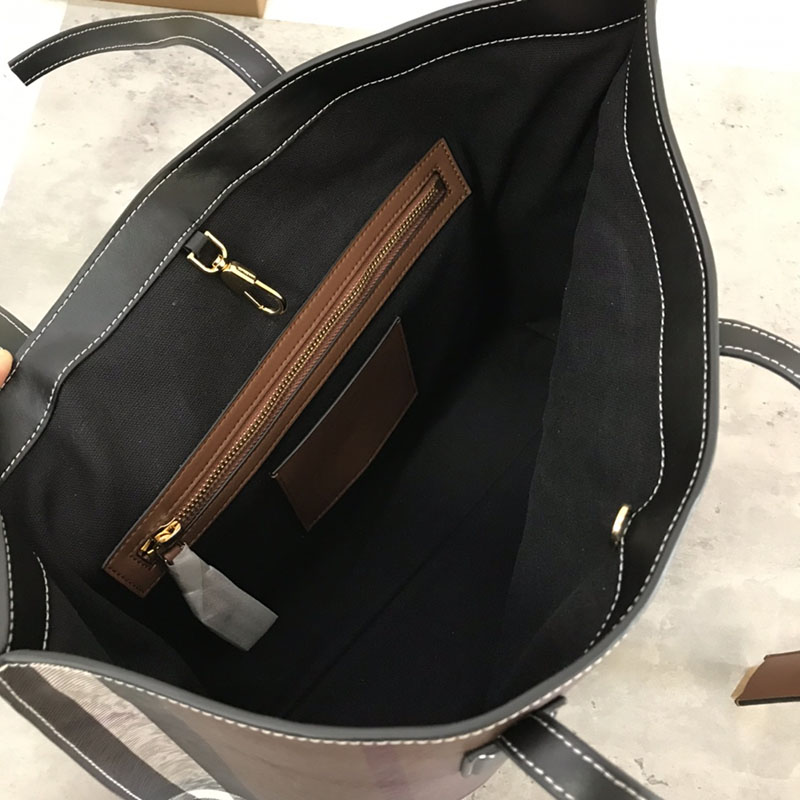 レディース バーバリー トートバッグ Burberry バーバリー ミディアム チェックトート 81122311 ダークバーチブラウン - 画像 (2)