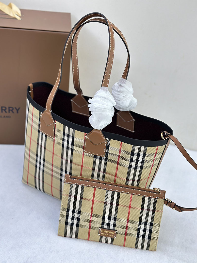 レディース バーバリー トートバッグ Burberry バーバリー ロンドン スモール トートバッグ 8066163 ベージュ ブラウン - 画像 (8)