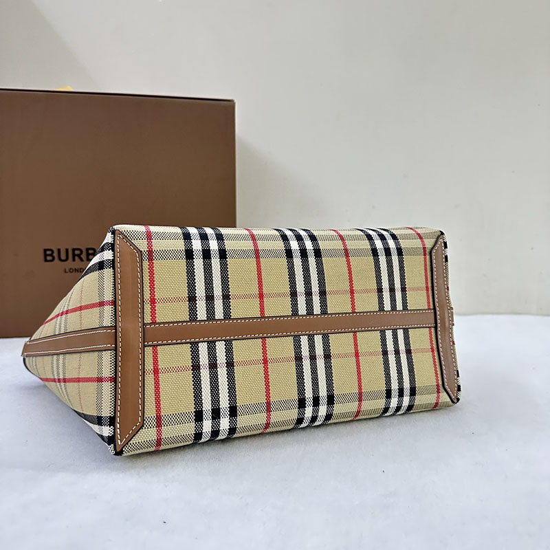 レディース バーバリー トートバッグ Burberry バーバリー ロンドン スモール トートバッグ 8066163 ベージュ ブラウン - 画像 (6)