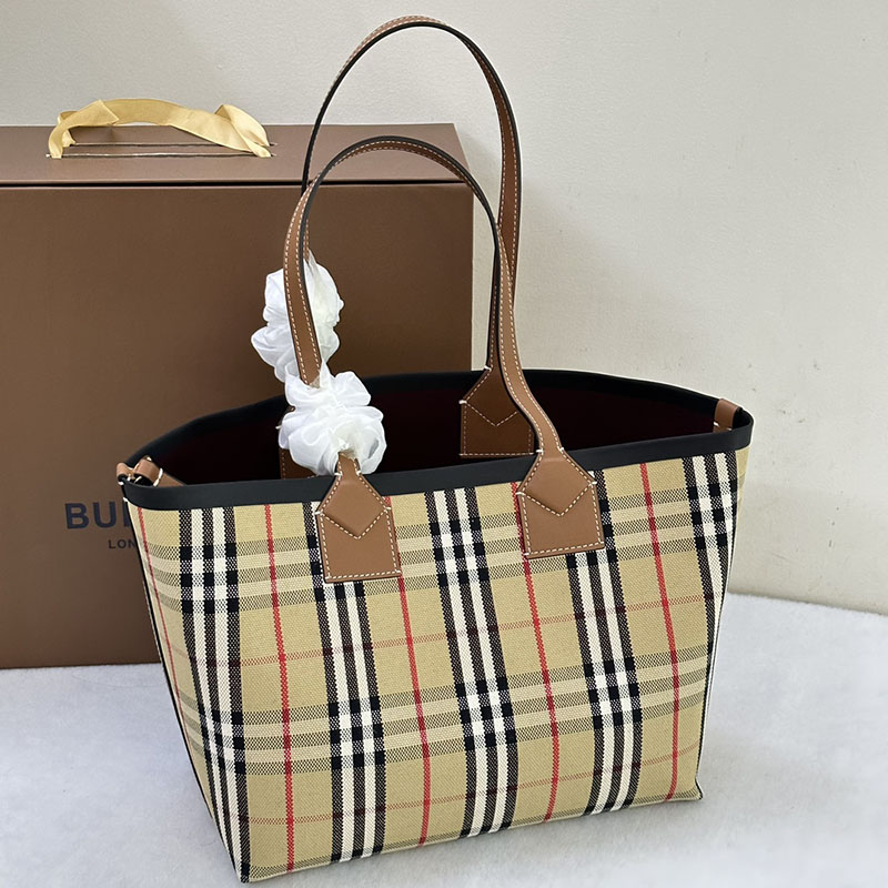 レディース バーバリー トートバッグ Burberry バーバリー ロンドン スモール トートバッグ 8066163 ベージュ ブラウン - 画像 (5)
