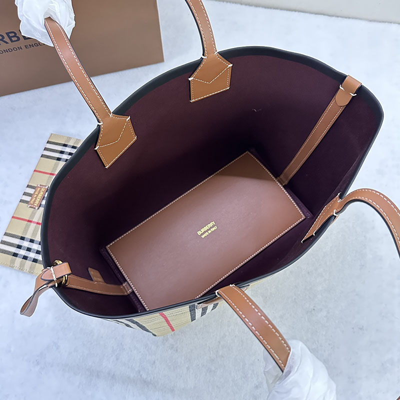 レディース バーバリー トートバッグ Burberry バーバリー ロンドン スモール トートバッグ 8066163 ベージュ ブラウン - 画像 (3)
