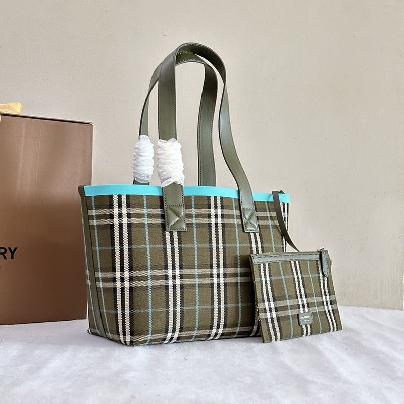 レディース バーバリー トートバッグ Burberry バーバリー ロンドン スモール トートバッグ 2521613 グリーン オリーブグリーン - 画像 (9)