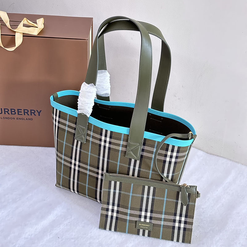 レディース バーバリー トートバッグ Burberry バーバリー ロンドン スモール トートバッグ 2521613 グリーン オリーブグリーン - 画像 (8)