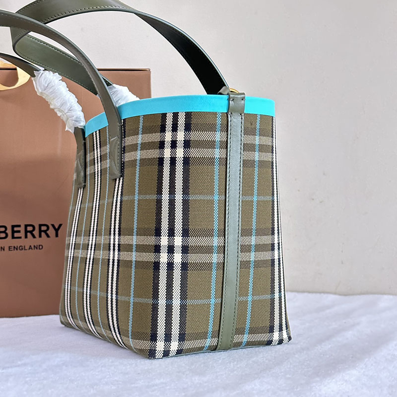 レディース バーバリー トートバッグ Burberry バーバリー ロンドン スモール トートバッグ 2521613 グリーン オリーブグリーン - 画像 (7)