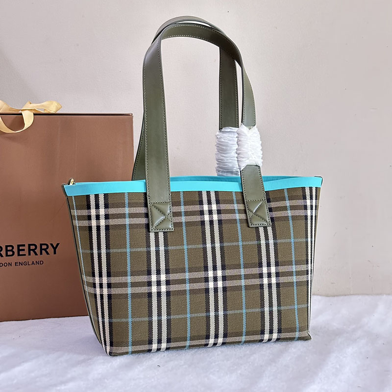 レディース バーバリー トートバッグ Burberry バーバリー ロンドン スモール トートバッグ 2521613 グリーン オリーブグリーン - 画像 (5)