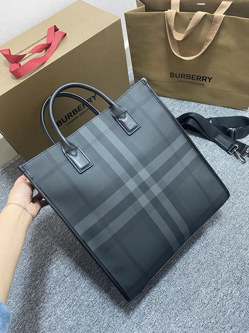 Burberry バーバリー スリム ヴァーティカル デニートート 80629511 チャコール バーバリー トートバッグ メンズ ビジネス - 画像 (9)