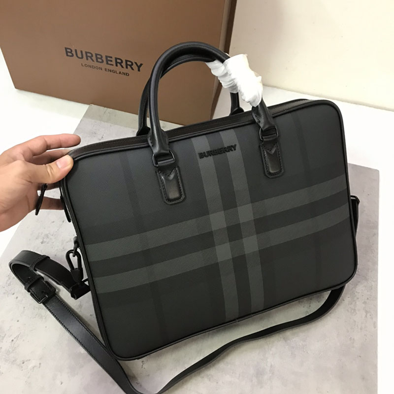 Burberry バーバリー エインズワース ブリーフケース 80653381 チャコールグレー バーバリー ビジネスバッグ アウトレット - 画像 (9)