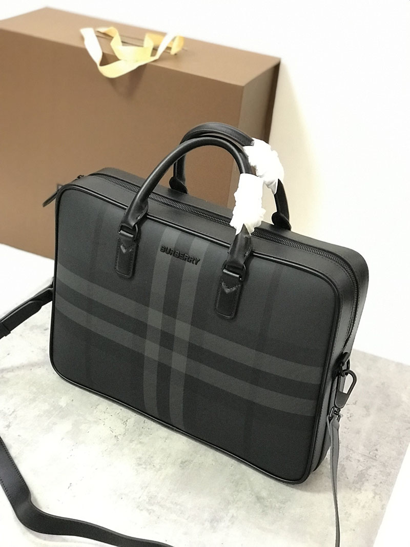 Burberry バーバリー エインズワース ブリーフケース 80653381 チャコールグレー バーバリー ビジネスバッグ アウトレット - 画像 (8)
