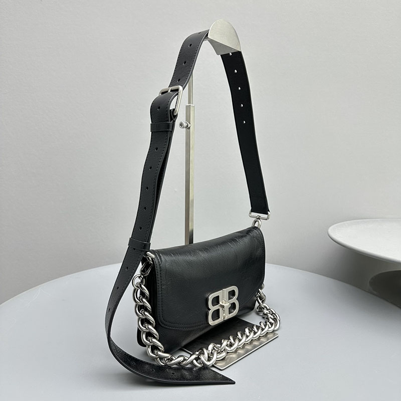 バレンシアガ アウトレット BALENCIAGA DOWNTOWN スモールショルダーバッグ 98135729ABAV1000 ブラック カーフスキン バレンシアガ バッグ アウトレット - 画像 (9)