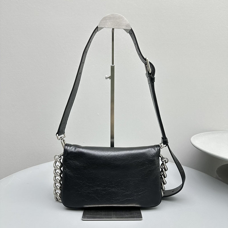 バレンシアガ アウトレット BALENCIAGA DOWNTOWN スモールショルダーバッグ 98135729ABAV1000 ブラック カーフスキン バレンシアガ バッグ アウトレット - 画像 (8)