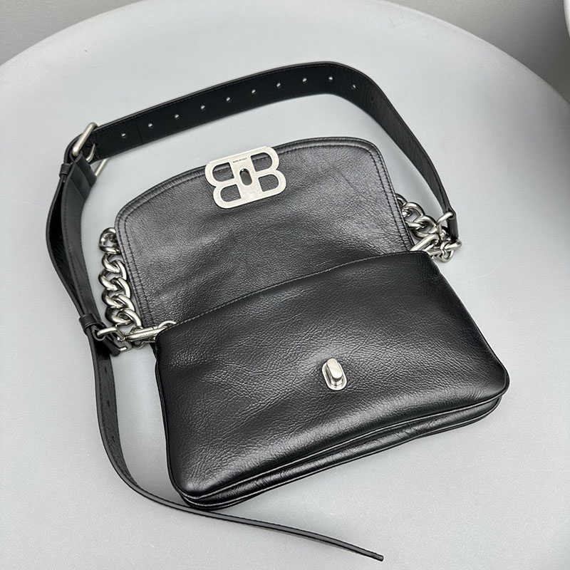 バレンシアガ アウトレット BALENCIAGA DOWNTOWN スモールショルダーバッグ 98135729ABAV1000 ブラック カーフスキン バレンシアガ バッグ アウトレット - 画像 (5)