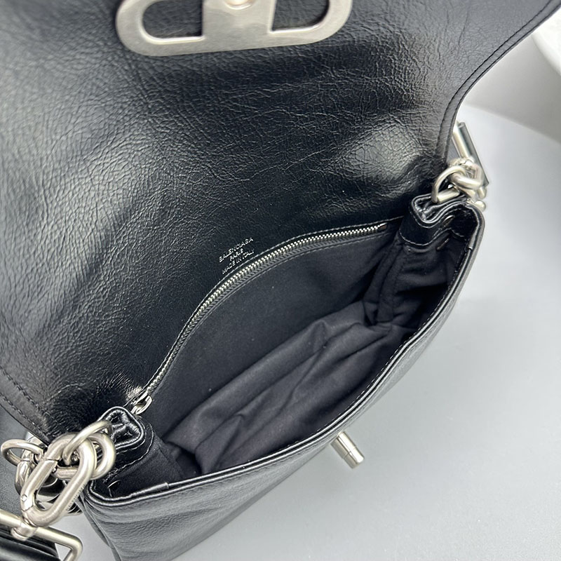 バレンシアガ アウトレット BALENCIAGA DOWNTOWN スモールショルダーバッグ 98135729ABAV1000 ブラック カーフスキン バレンシアガ バッグ アウトレット - 画像 (4)