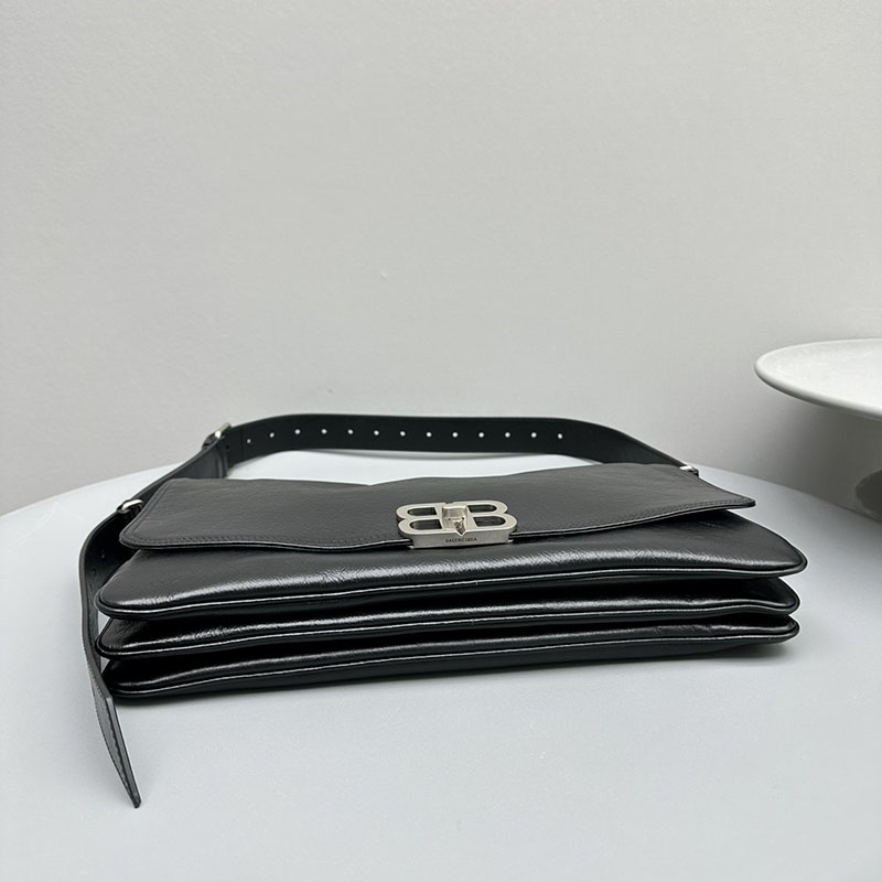 バレンシアガ アウトレット BALENCIAGA BBロゴ フラップショルダーバッグ 7485962AAI41000 ブラック カーフスキン バレンシアガ バッグ アウトレット - 画像 (7)