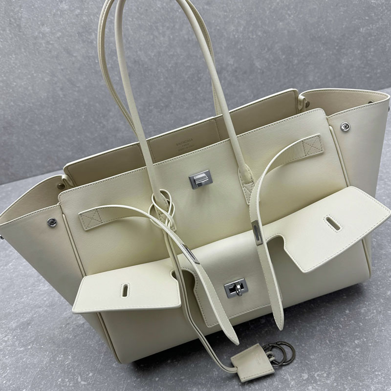 バレンシアガ アウトレット BALENCIAGA Bel Air キャリーオールバッグ スモール 8356892ABAW9104 ホワイト カーフスキン バレンシアガ バッグ アウトレット - 画像 (6)