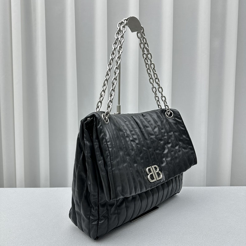 バレンシアガ アウトレット BALENCIAGA MONACO ラージチェーンバッグ 7659332AASE1000 ブラック カーフスキン バレンシアガ バッグ アウトレット - 画像 (9)