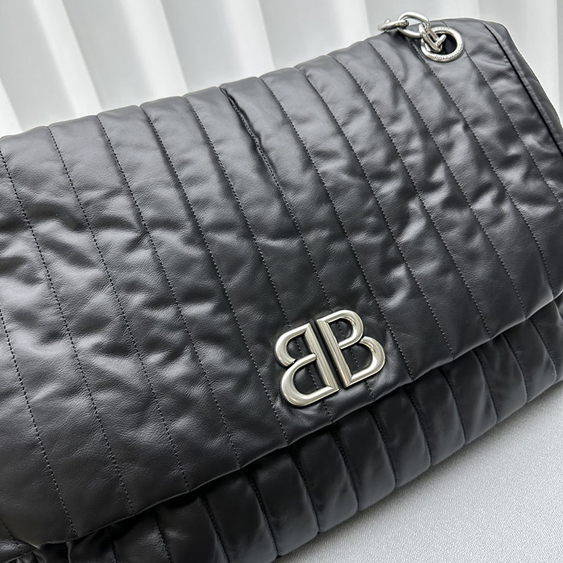 バレンシアガ アウトレット BALENCIAGA MONACO ラージチェーンバッグ 7659332AASE1000 ブラック カーフスキン バレンシアガ バッグ アウトレット - 画像 (6)