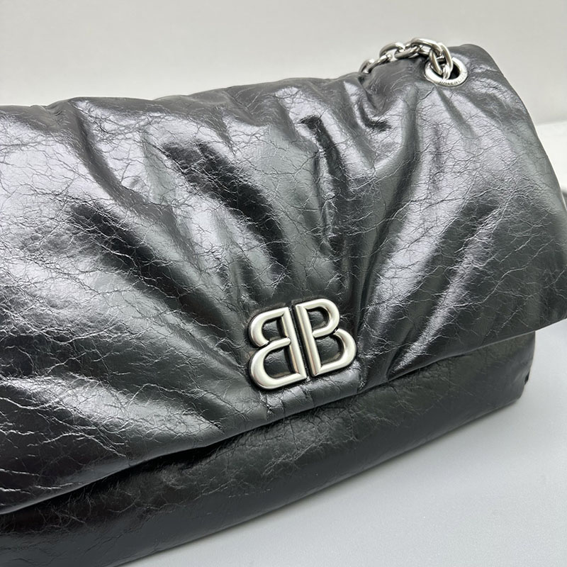 バレンシアガ アウトレット BALENCIAGA MONACO チェーンバッグ 7659662AASA1000 ブラック カーフスキン バレンシアガ バッグ アウトレット - 画像 (6)