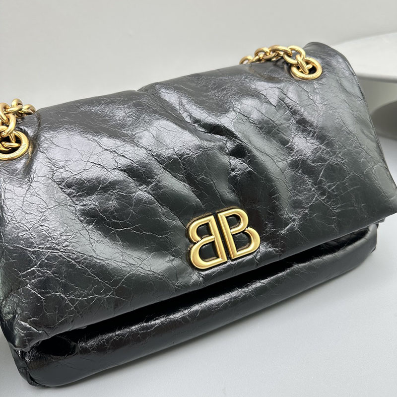 バレンシアガ アウトレット BALENCIAGA Monaco チェーンバッグ スモール 7659662AAR81000 ブラック カーフスキン バレンシアガ バッグ アウトレット - 画像 (6)