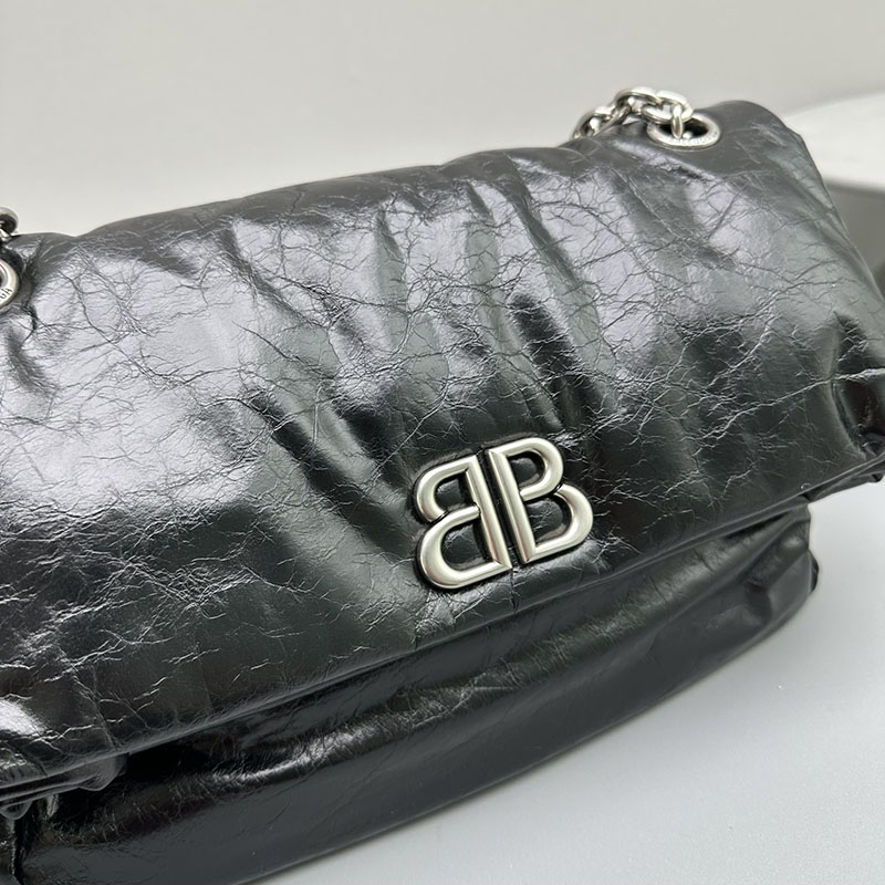 バレンシアガ アウトレット BALENCIAGA Monaco チェーンバッグ スモール 7659662AASA1000 ブラック カーフスキン バレンシアガ バッグ アウトレット - 画像 (6)