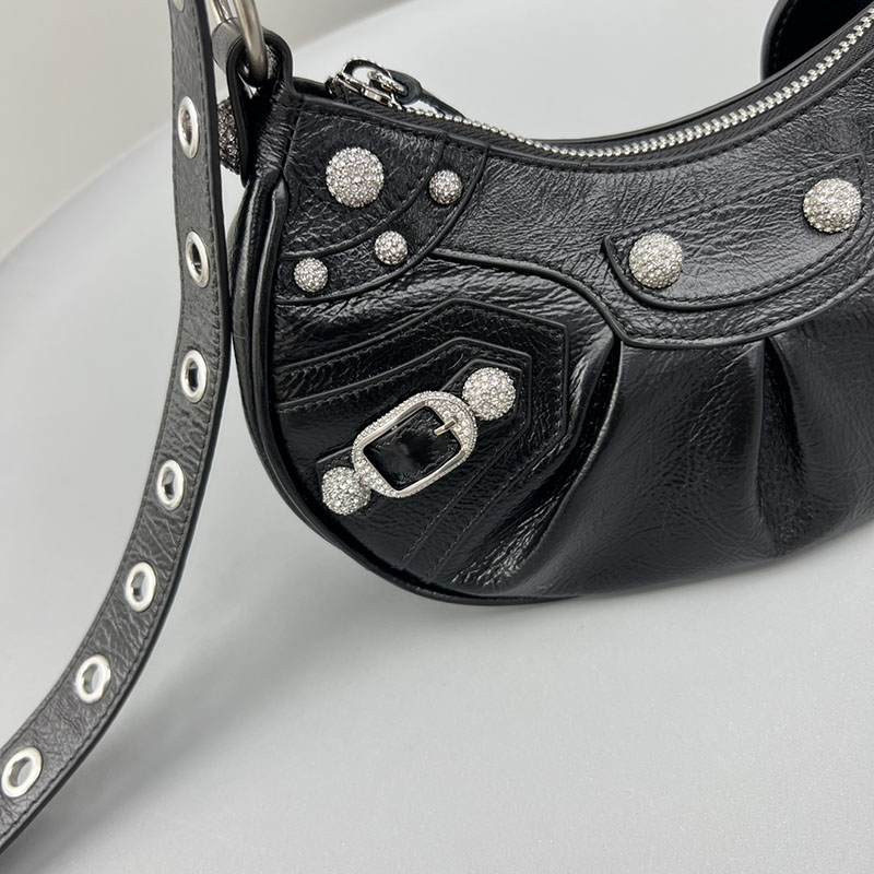 バレンシアガ アウトレット BALENCIAGA Le Cagole ショルダーバッグ XS 6713091VG9Y1000 ブラック ラムスキン バレンシアガ バッグ アウトレット - 画像 (5)