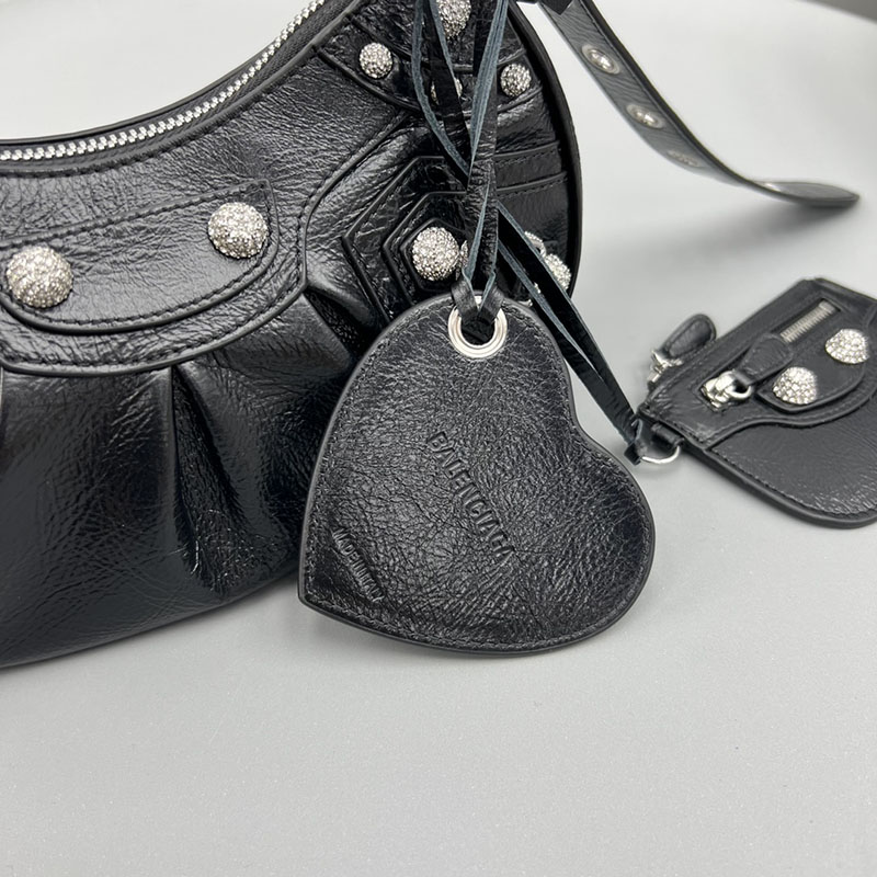 バレンシアガ アウトレット BALENCIAGA Le Cagole ショルダーバッグ XS 6713091VG9Y1000 ブラック ラムスキン バレンシアガ バッグ アウトレット - 画像 (4)