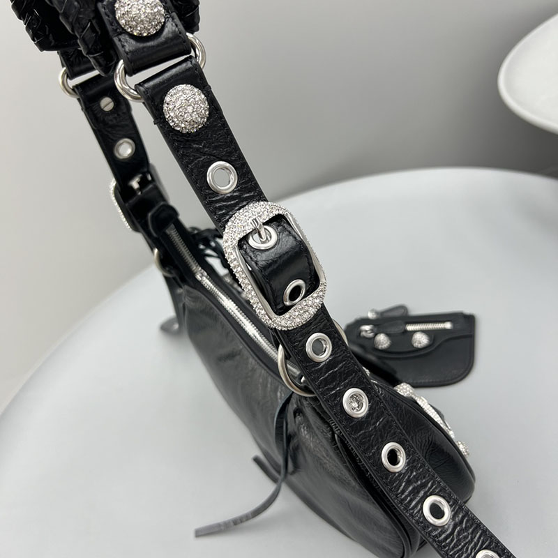 バレンシアガ アウトレット BALENCIAGA Le Cagole ショルダーバッグ XS 6713091VG9Y1000 ブラック ラムスキン バレンシアガ バッグ アウトレット - 画像 (3)