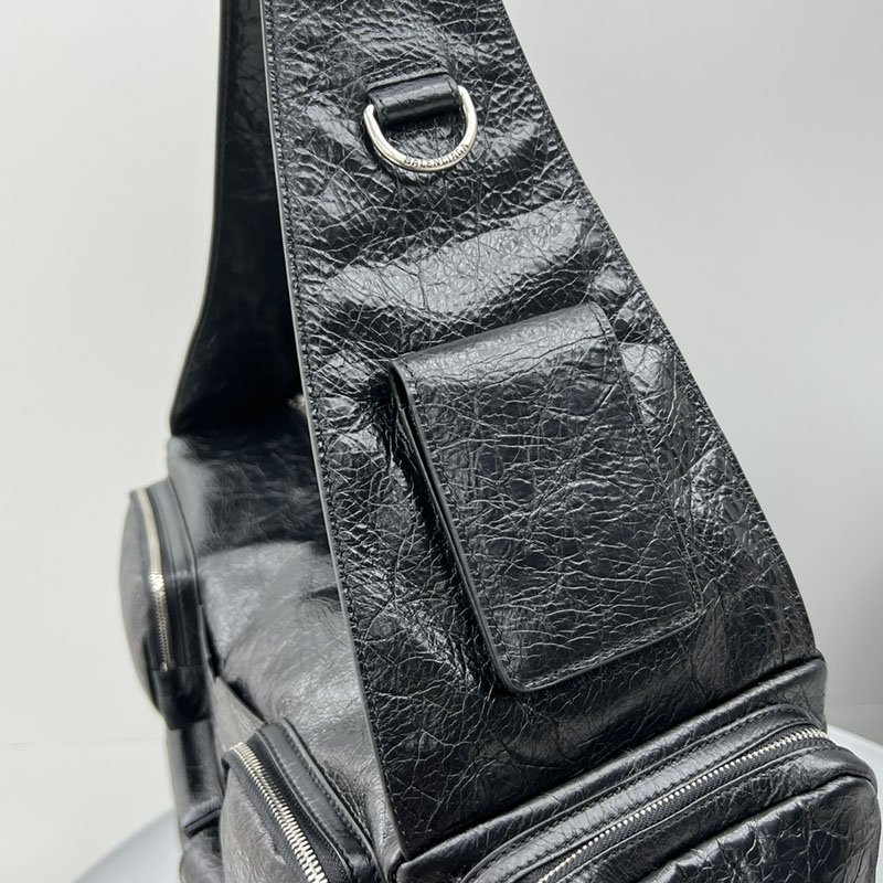 バレンシアガ アウトレット BALENCIAGA Superbusy ラージ スリングバッグ 702168210C81000 ブラック ラムスキン バレンシアガバッグ メンズ - 画像 (5)