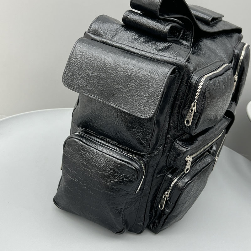 バレンシアガ アウトレット BALENCIAGA Superbusy ラージ スリングバッグ 702168210C81000 ブラック ラムスキン バレンシアガバッグ メンズ - 画像 (4)