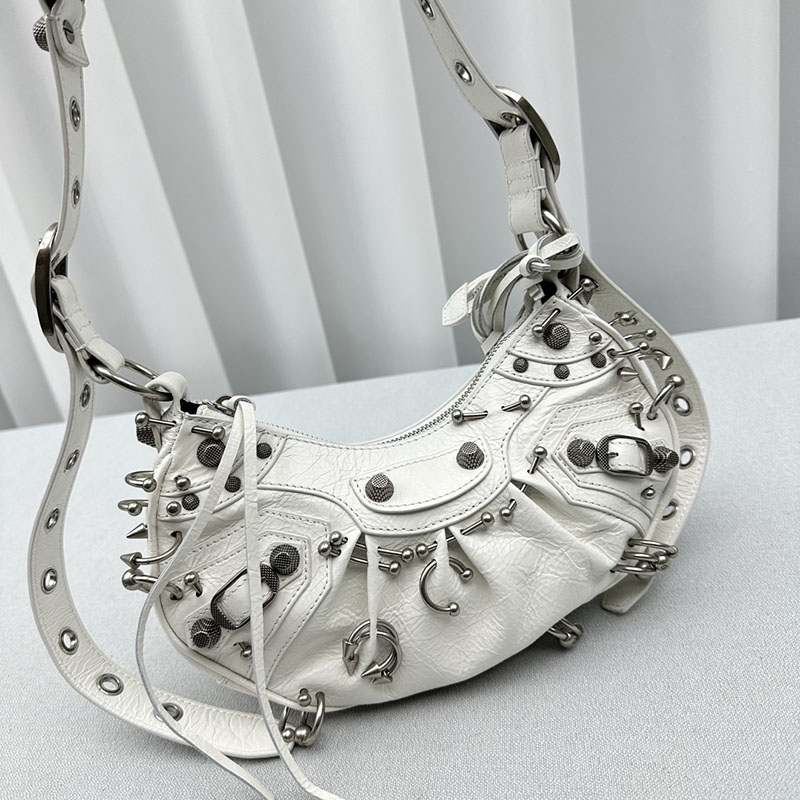 バレンシアガ アウトレット BALENCIAGA Le Cagole ショルダーバッグ Xs 671309210BK9104 ホワイト ラムスキン バレンシアガ バッグ アウトレット - 画像 (6)