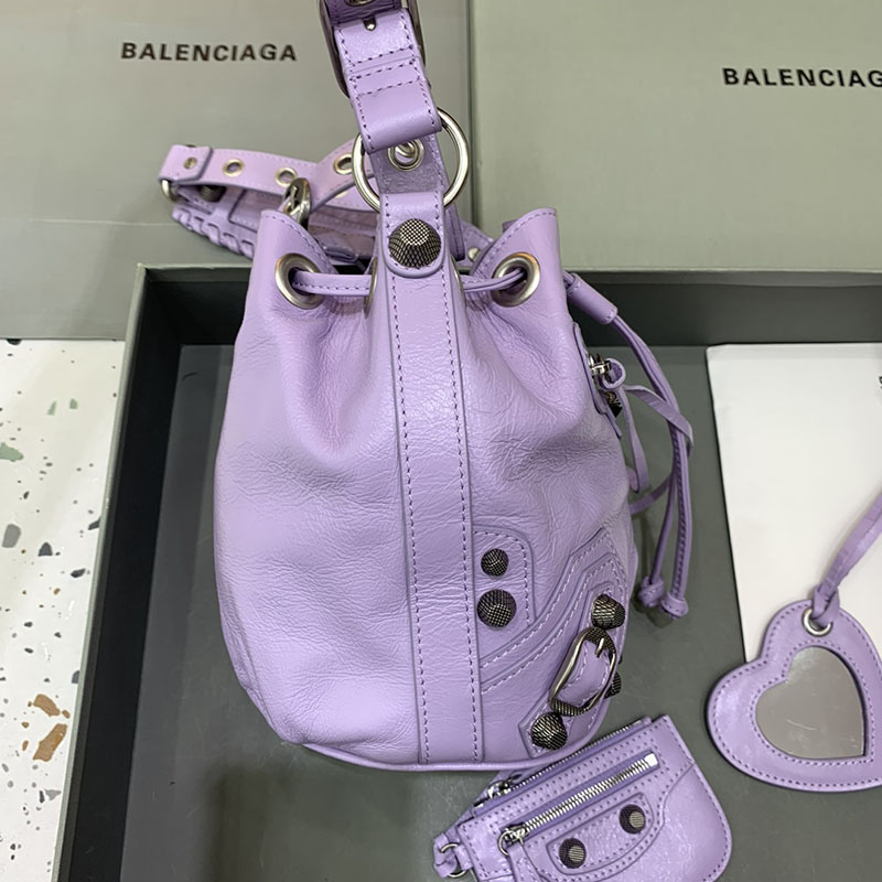 バレンシアガ アウトレット BALENCIAGA LE CAGOLE XSバケットBAG 7024311VG9Y5306 ライトパープル ラムスキン バレンシアガ バッグ アウトレット - 画像 (7)