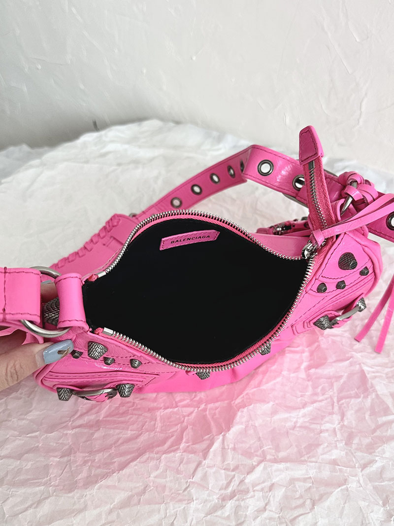 バレンシアガ アウトレット BALENCIAGA Le Cagole Xs ショルダーバッグ 6713071VG9Y5634 ピンク ラムスキン バレンシアガ バッグ ピンク - 画像 (3)