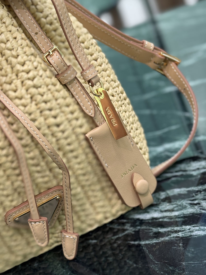 プラダ アウトレット PRADA クロシェ ミニ バケットバッグ 1BE068_2MHA_F0018_V_OVZ ナチュラル ビスコース プラダ バッグ アウトレット - 画像 (8)