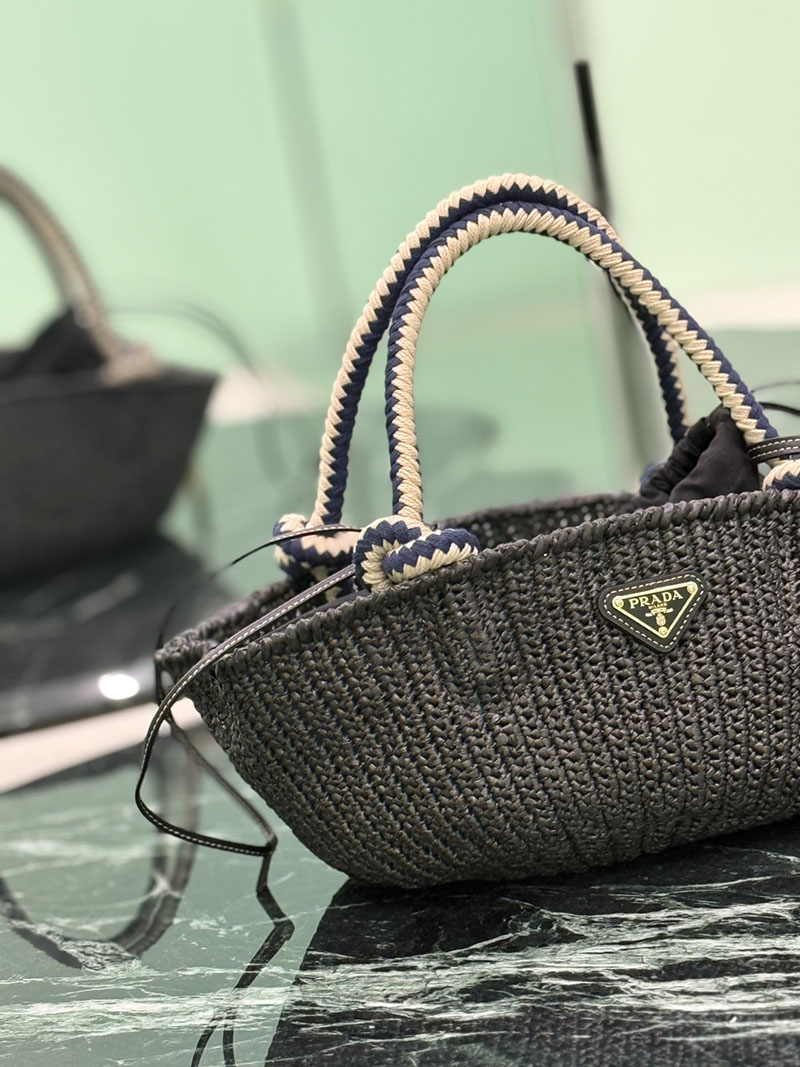 プラダ アウトレット PRADA スモール クロシェ バッグ 1BA463_2MHA_F0002_V_OVO ブラック ビスコース プラダ バッグ アウトレット - 画像 (8)
