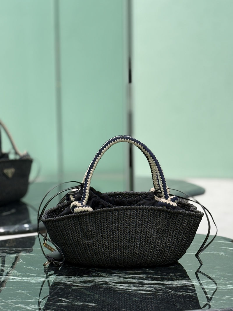 プラダ アウトレット PRADA スモール クロシェ バッグ 1BA463_2MHA_F0002_V_OVO ブラック ビスコース プラダ バッグ アウトレット - 画像 (7)