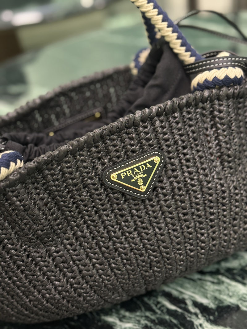 プラダ アウトレット PRADA スモール クロシェ バッグ 1BA463_2MHA_F0002_V_OVO ブラック ビスコース プラダ バッグ アウトレット - 画像 (6)