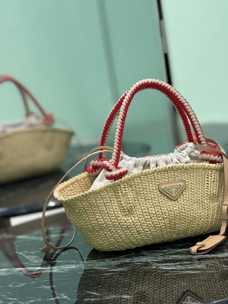 プラダ アウトレット PRADA スモール クロシェ バッグ 1BA463_2MHA_F0018_V_OVO ナチュラル ビスコース プラダ バッグ アウトレット - 画像 (8)