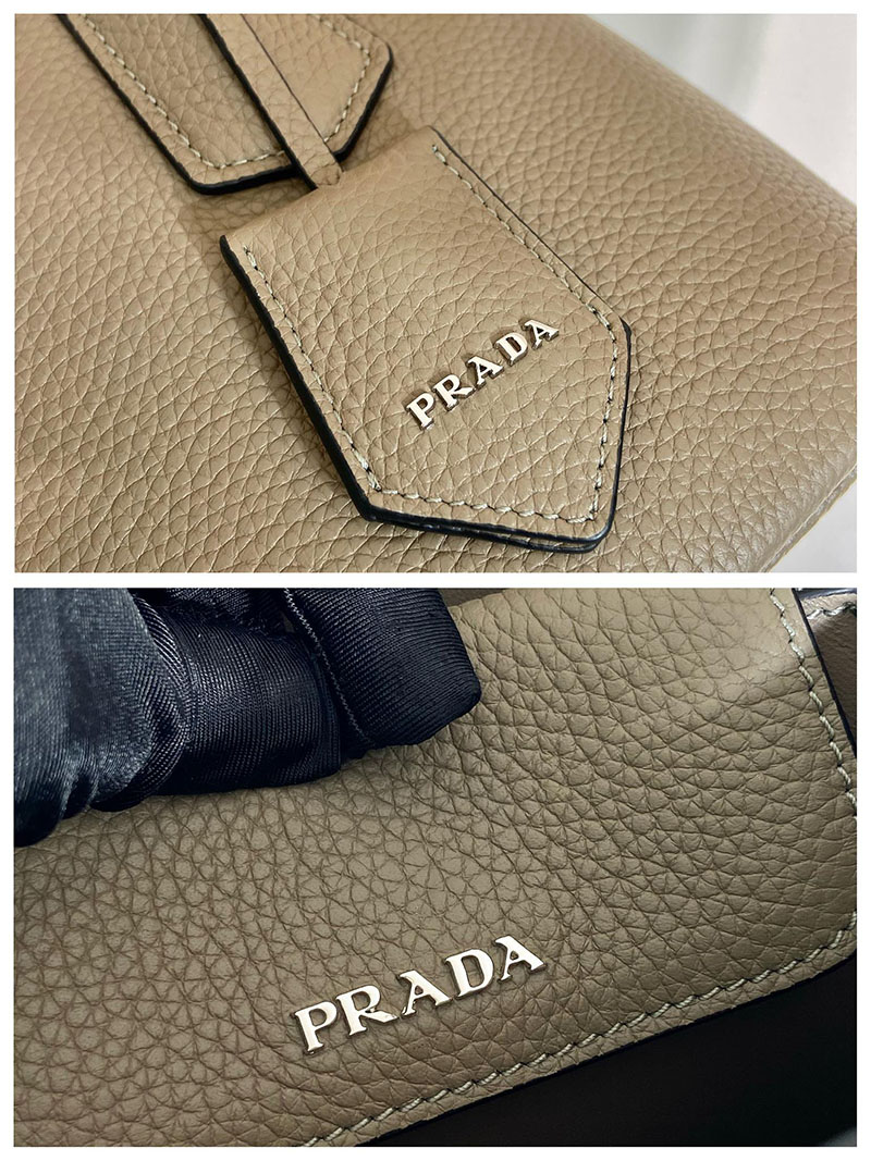 プラダ アウトレット PRADA ダブルスモール レザー バッグ 1BG572_2HJA_F0KFZ_V_OOZ ベージュ 牛革 プラダ トートバッグ アウトレット - 画像 (2)