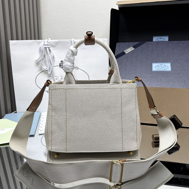 プラダ アウトレット PRADA スモール リネンブレンド ハンドバッグ 1BG464_2CX9_F0018_V_8OM ナチュラル H品 プラダ トートバッグ 人気 - 画像 (9)