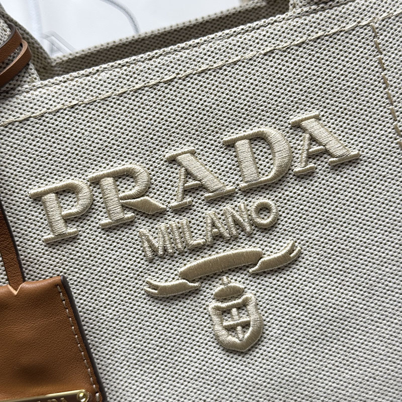 プラダ アウトレット PRADA スモール リネンブレンド ハンドバッグ 1BG464_2CX9_F0018_V_8OM ナチュラル H品 プラダ トートバッグ 人気 - 画像 (6)