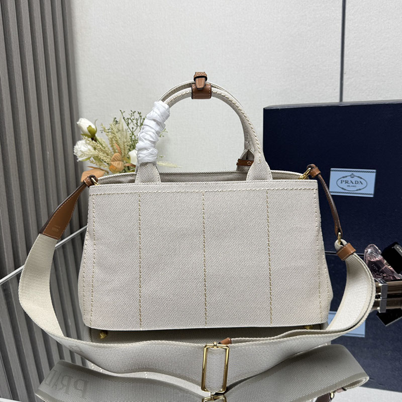 プラダ アウトレット PRADA ラージ リネンブレンド ハンドバッグ 1BG554_2CX9_F0018_V_8OM ナチュラル H品 プラダ トートバッグ 人気 - 画像 (9)