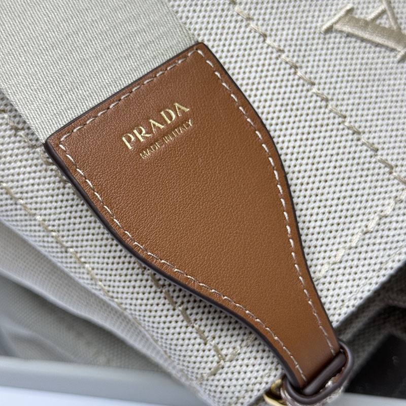 プラダ アウトレット PRADA ラージ リネンブレンド ハンドバッグ 1BG554_2CX9_F0018_V_8OM ナチュラル H品 プラダ トートバッグ 人気 - 画像 (4)