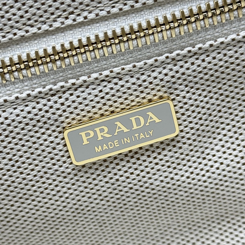 プラダ アウトレット PRADA ラージ リネンブレンド ハンドバッグ 1BG554_2CX9_F0018_V_8OM ナチュラル H品 プラダ トートバッグ 人気 - 画像 (2)