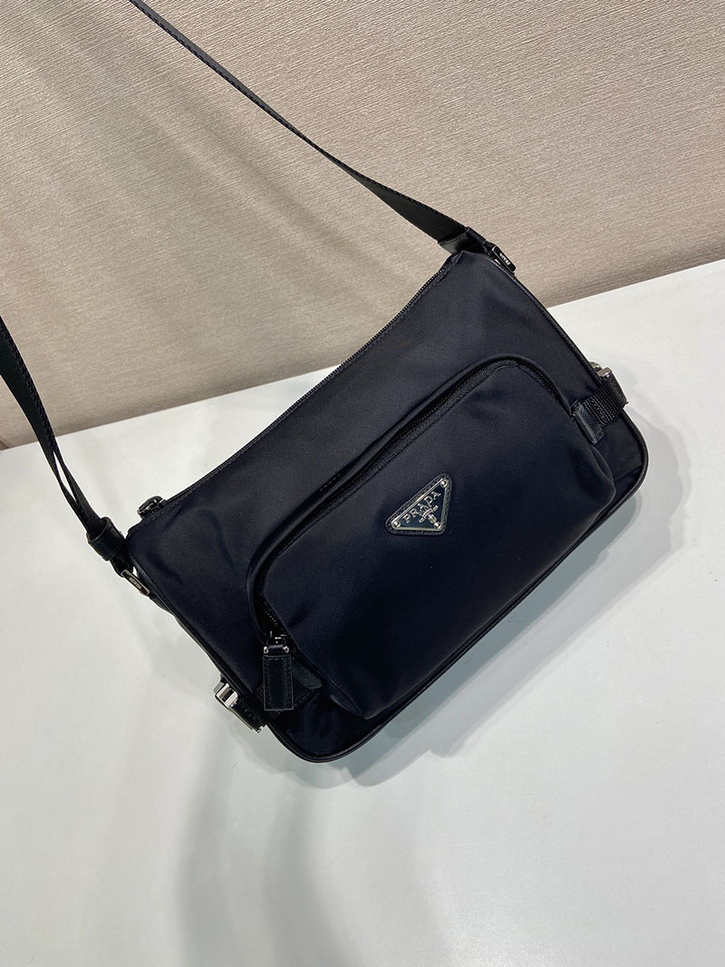 プラダ アウトレット PRADA ミディアム Re-Nylon xサフィアーノレザー 2VH192_2DMG_F0002_V_OOO ブラック H品 プラダ メンズバッグ アウトレット - 画像 (8)
