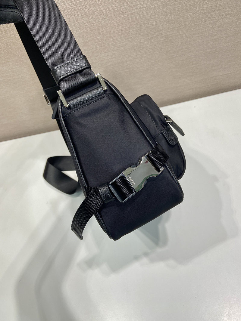 プラダ アウトレット PRADA ミディアム Re-Nylon xサフィアーノレザー 2VH192_2DMG_F0002_V_OOO ブラック H品 プラダ メンズバッグ アウトレット - 画像 (6)
