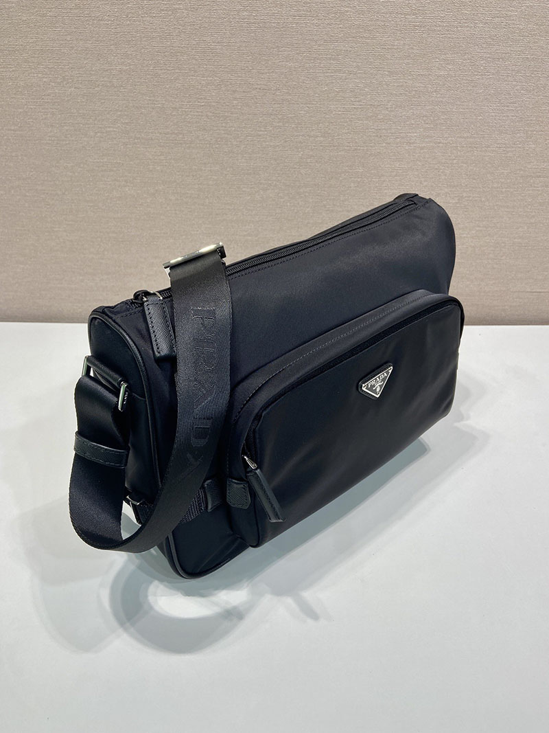 プラダ アウトレット PRADA ラージ Re-Nylon x サフィアーノレザー 2VH191_2DMG_F0002_V_OOO ブラック H品 プラダ メンズバッグ アウトレット - 画像 (9)