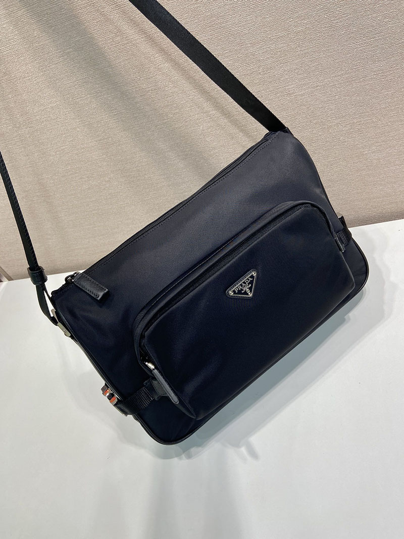プラダ アウトレット PRADA ラージ Re-Nylon x サフィアーノレザー 2VH191_2DMG_F0002_V_OOO ブラック H品 プラダ メンズバッグ アウトレット - 画像 (8)