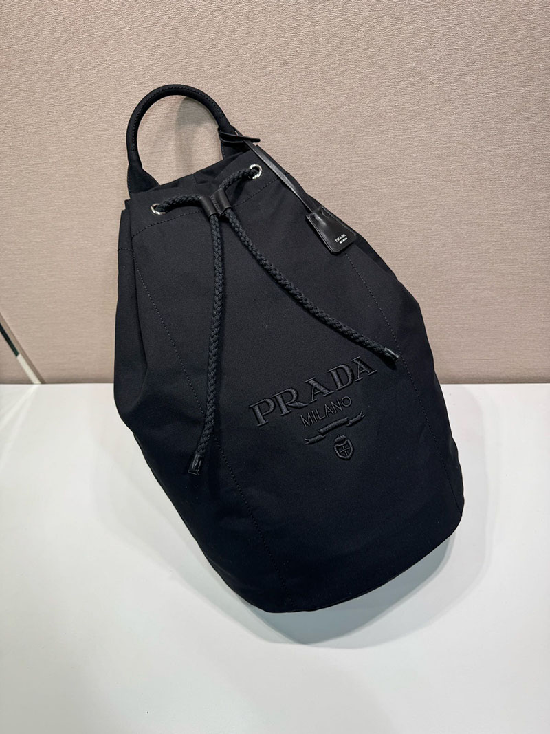 プラダ アウトレット PRADA キャンバス ドローストリング ダッフルバッグ 2VY011_2CYA_F0002_V_OOO ブラック H品 プラダ メンズバッグ アウトレット - 画像 (9)