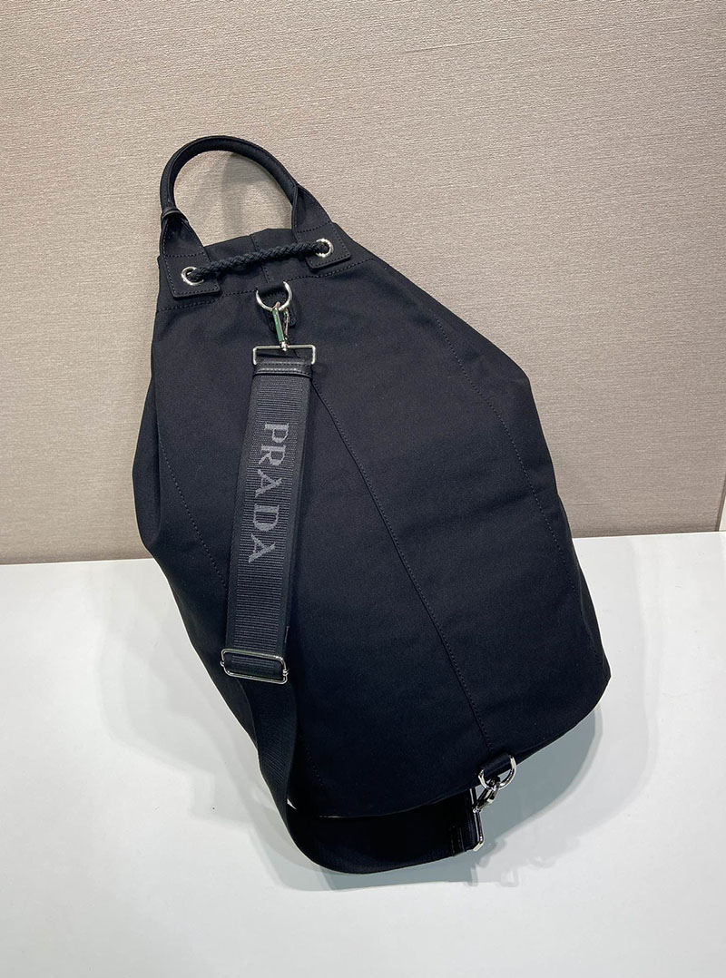 プラダ アウトレット PRADA キャンバス ドローストリング ダッフルバッグ 2VY011_2CYA_F0002_V_OOO ブラック H品 プラダ メンズバッグ アウトレット - 画像 (7)